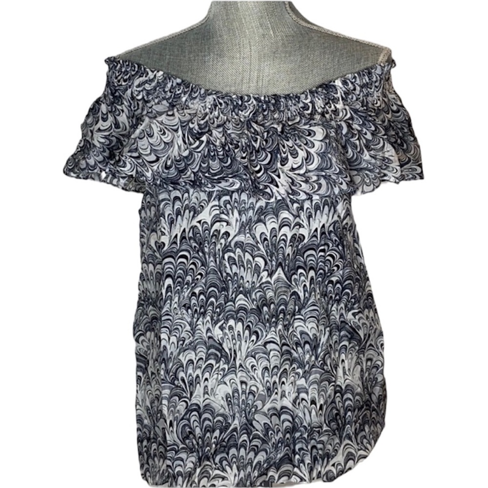 Michael Michael Kors Womens Off The Shoulder Short Sleeve Blouse Size Large